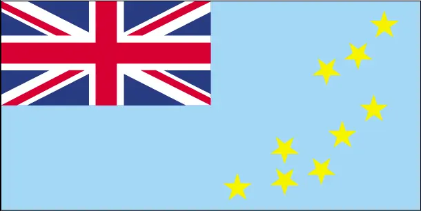 This image shows the flag of Tuvalu, Oceania. For more details of the flag of Tuvalu, please see this page below.