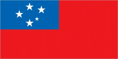 This image shows the flag of Samoa, Oceania. For more details of the flag of Samoa, please see this page below.