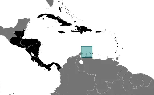 This image shows the location of Aruba, Central America, and the Caribbean. For more geographical details of Aruba, please see this page below.