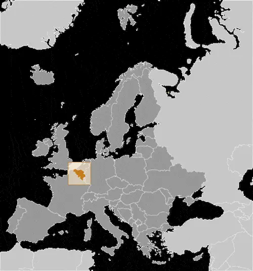 This image shows the location of Belgium, Europe. For more geographical details of Belgium, please see this page below.