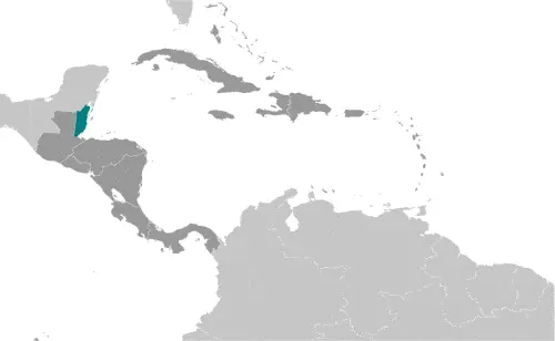 This image shows the location of Belize, Central America, and the Caribbean. For more geographical details of Belize, please see this page below.
