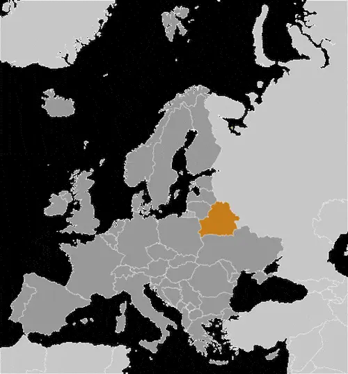 This image shows the location of Belarus, Europe. For more geographical details of Belarus, please see this page below.
