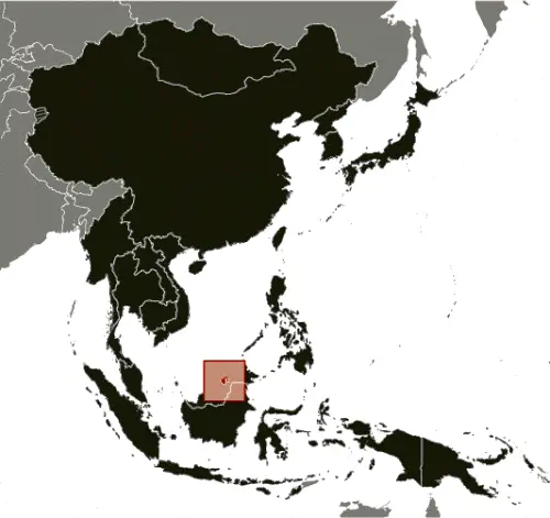 This image shows the location of Brunei, Southeast Asia. For more geographical details of Brunei, please see this page below.
