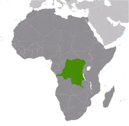 This image shows the location of Democratic Republic of the Congo, Africa. For more geographical details of Democratic Republic of the Congo, please see this page below.