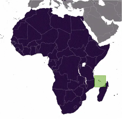 This image shows the location of Comoros, Africa. For more geographical details of Comoros, please see this page below.