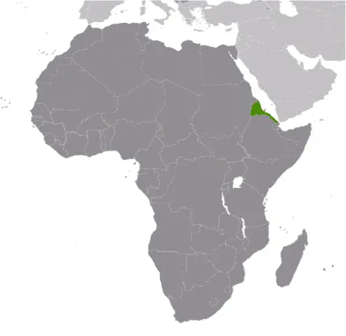 This image shows the location of Eritrea, Africa. For more geographical details of Eritrea, please see this page below.