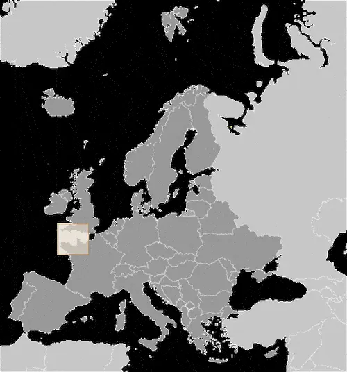 This image shows the location of Guernsey, Europe. For more geographical details of Guernsey, please see this page below.