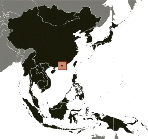 This image shows the location of Hong Kong, Southeast Asia. For more geographical details of Hong Kong, please see this page below.