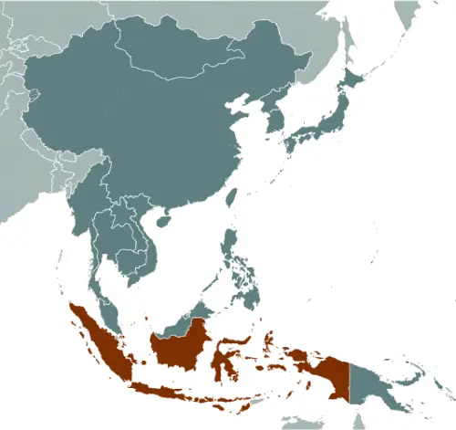 This image shows the location of Indonesia, Southeast Asia. For more geographical details of Indonesia, please see this page below.