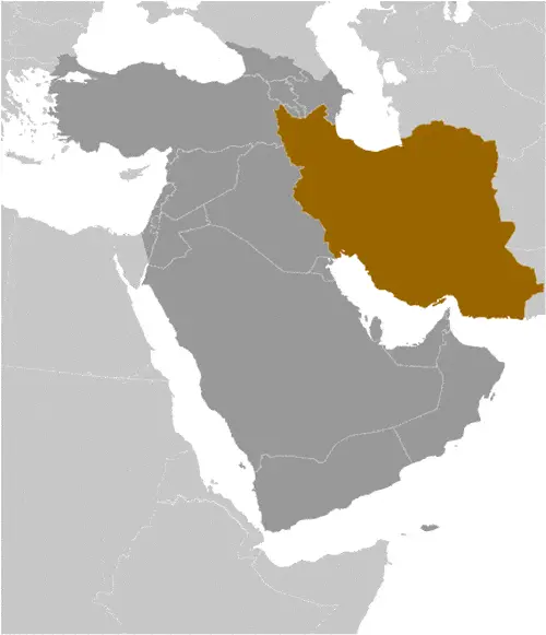 This image shows the location of Iran, Middle East. For more geographical details of Iran, please see this page below.