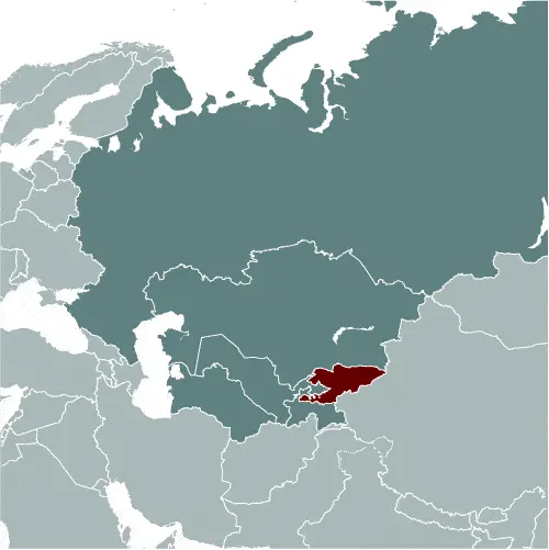 This image shows the location of Kyrgyzstan, Asia. For more geographical details of Kyrgyzstan, please see this page below.