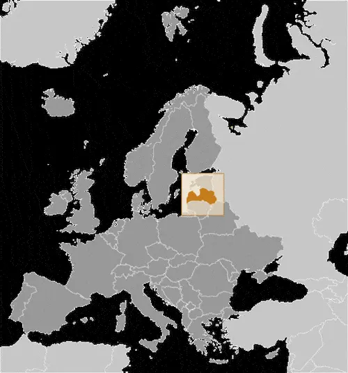 This image shows the location of Latvia, Europe. For more geographical details of Latvia, please see this page below.