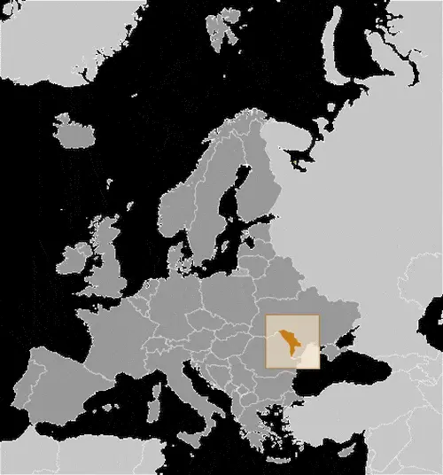 This image shows the location of Moldova, Europe. For more geographical details of Moldova, please see this page below.