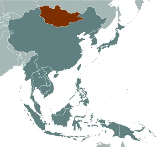 This image shows the location of Mongolia, Asia. For more geographical details of Mongolia, please see this page below.