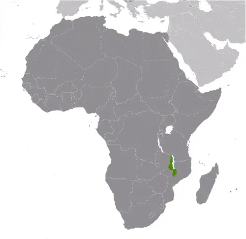 This image shows the location of Malawi, Africa. For more geographical details of Malawi, please see this page below.