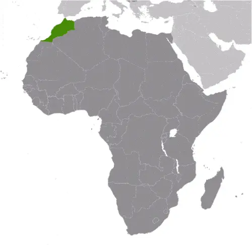 This image shows the location of Morocco, Africa. For more geographical details of Morocco, please see this page below.