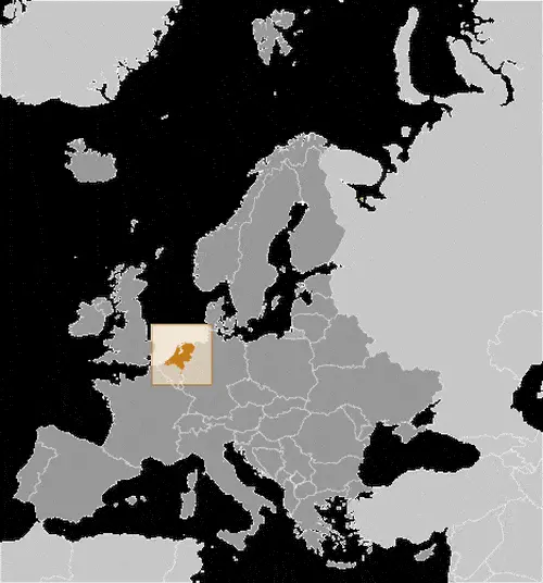 This image shows the location of Netherlands, Europe. For more geographical details of Netherlands, please see this page below.