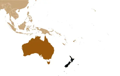 This image shows the location of New Zealand, Oceania. For more geographical details of New Zealand, please see this page below.