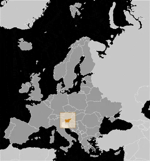 This image shows the location of Slovenia, Europe. For more geographical details of Slovenia, please see this page below.