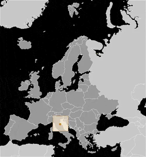 This image shows the location of San Marino, Europe. For more geographical details of San Marino, please see this page below.