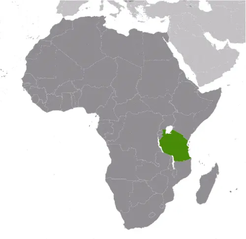 This image shows the location of Tanzania, Africa. For more geographical details of Tanzania, please see this page below.