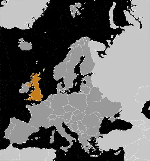 This image shows the location of the United Kingdom, Europe. For more geographical details of the United Kingdom, please see this page below.