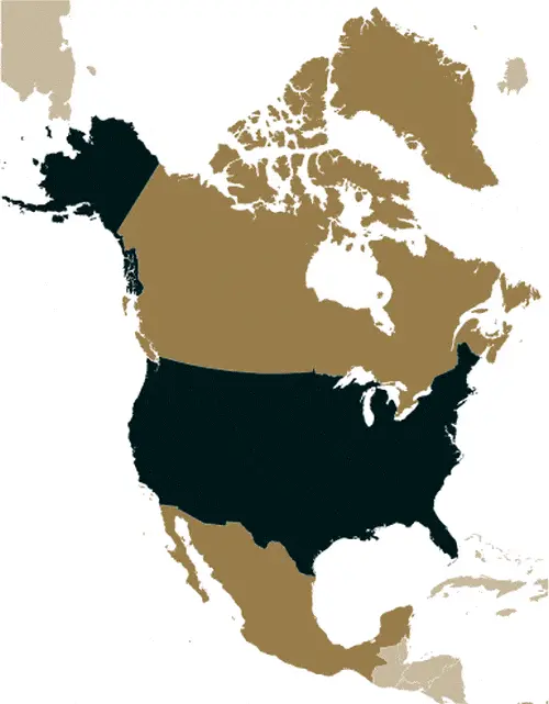This image shows the location of the United States (USA), North America. For more geographical details of the United States (USA), please see this page below.