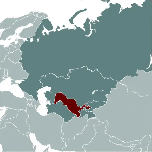 This image shows the location of Uzbekistan, Asia. For more geographical details of Uzbekistan, please see this page below.