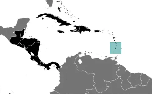 This image shows the location of Saint Vincent and the Grenadines, Central America, and the Caribbean. For more geographical details of Saint Vincent and the Grenadines, please see this page below.