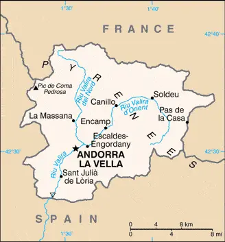 This image shows the draft map of Andorra, Europe. For more details of the map of Andorra, please see this page below.