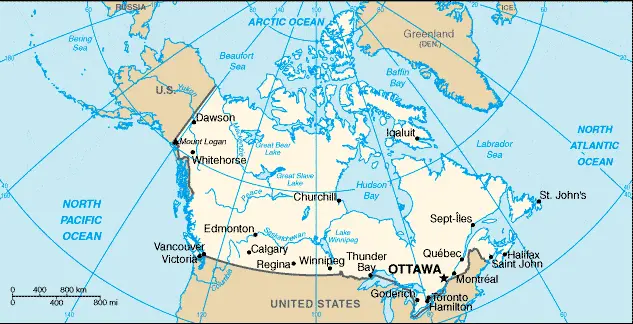 This image shows the draft map of Canada, North America. For more details of the map of Canada, please see this page below.