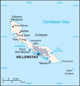 This image shows the draft map of Curacao, Central America, and the Caribbean. For more details of the map of Curacao, please see this page below.