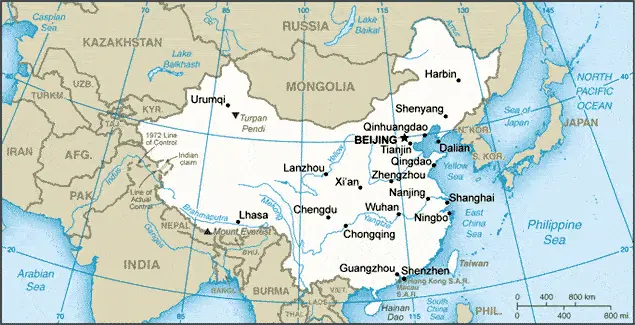 This image shows the draft map of China, Asia. For more details of the map of China, please see this page below.
