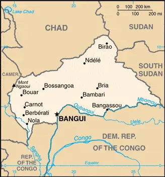 This image shows the draft map of Central African Republic, Africa. For more details of the map of Central African Republic, please see this page below.