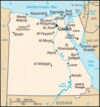 This image shows the draft map of Egypt, Africa. For more details of the map of Egypt, please see this page below.