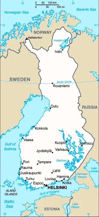 This image shows the draft map of Finland, Europe. For more details of the map of Finland, please see this page below.