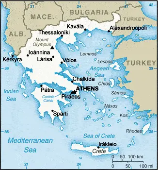 This image shows the draft map of Greece, Europe. For more details of the map of Greece, please see this page below.