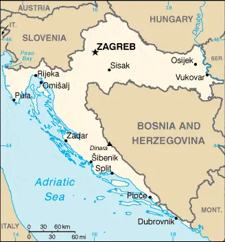 This image shows the draft map of Croatia, Europe. For more details of the map of Croatia, please see this page below.