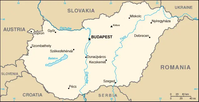 This image shows the draft map of Hungary, Europe. For more details of the map of Hungary, please see this page below.