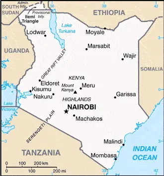 This image shows the draft map of Kenya, Africa. For more details of the map of Kenya, please see this page below.