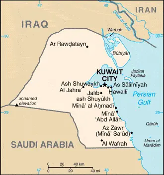 This image shows the draft map of Kuwait, Middle East. For more details of the map of Kuwait, please see this page below.