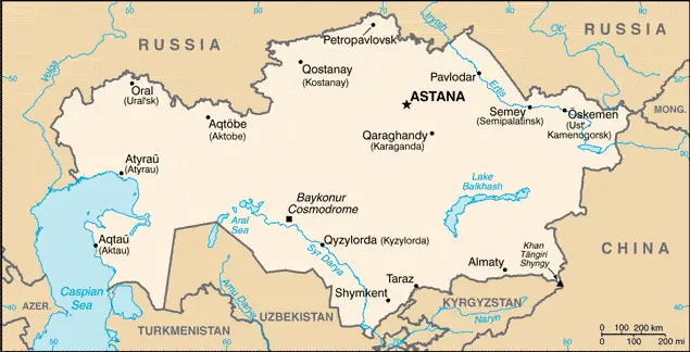 This image shows the draft map of Kazakhstan, Asia. For more details of the map of Kazakhstan, please see this page below.