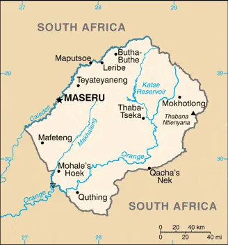 This image shows the draft map of Lesotho, Africa. For more details of the map of Lesotho, please see this page below.
