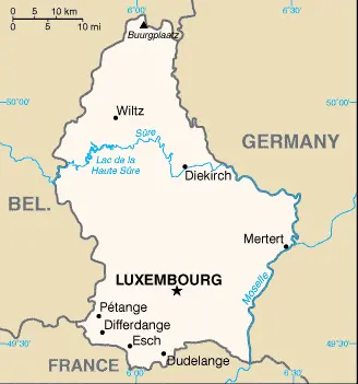 This image shows the draft map of Luxembourg, Europe. For more details of the map of Luxembourg, please see this page below.