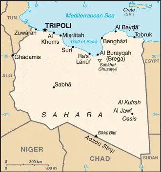 This image shows the draft map of Libya, Africa. For more details of the map of Libya, please see this page below.
