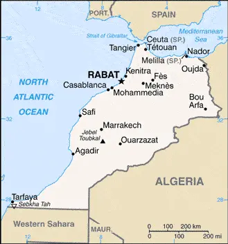 This image shows the draft map of Morocco, Africa. For more details of the map of Morocco, please see this page below.