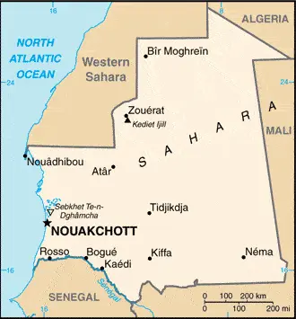 This image shows the draft map of Mauritania, Africa. For more details of the map of Mauritania, please see this page below.