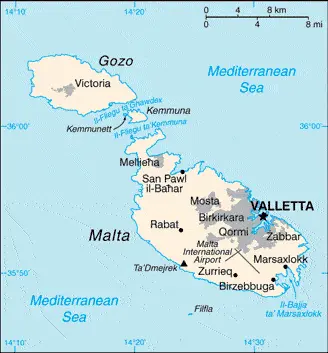 This image shows the draft map of Malta, Europe. For more details of the map of Malta, please see this page below.