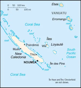 This image shows the draft map of New Caledonia, Oceania. For more details of the map of New Caledonia, please see this page below.