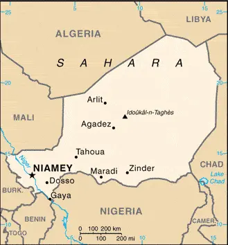 This image shows the draft map of Niger, Africa. For more details of the map of Niger, please see this page below.